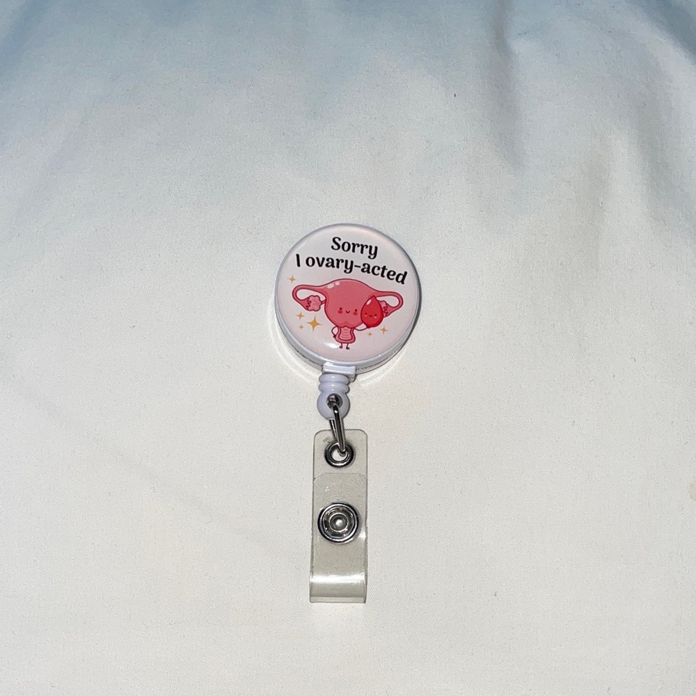 Funny Badge Reel with Ovaries Design